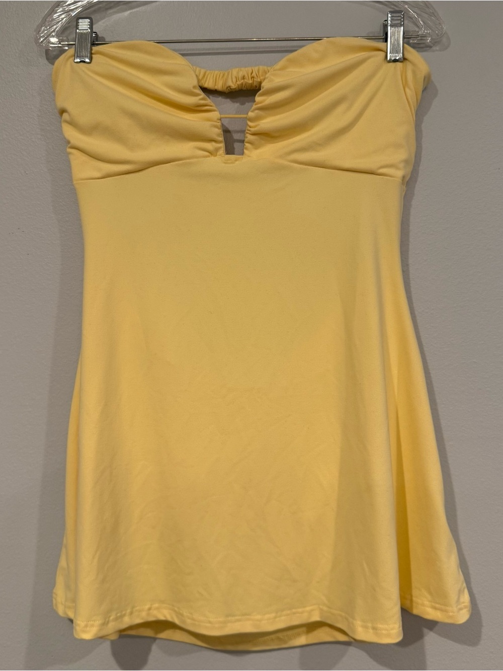 Strapless Yellow Swim Dress